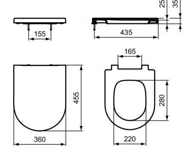 CONCA WC sedadlo wrapover Slow-closing, T376001