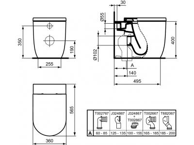 CONCA  WC stacionarné Aquablade 57x36 cm, T375101
