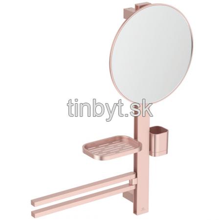 ALU+ Beauty Bar M, tyč s príslušenstvom 70 cm a zrkadlom 32 cm, Rosé - Ružová , BD588RO