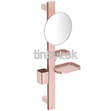 ALU+ Beauty Bar S, tyč s príslušenstvom 70 cm a zrkadlom kozmetické 20 cm, Rosé - Ružová , BD589RO