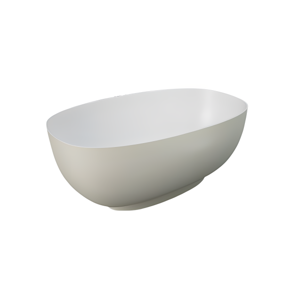 RAK CLOUD Voľne stojaca vaňa 140x72x56/52 cm, matná biela/matná greige CLOBT14075.505