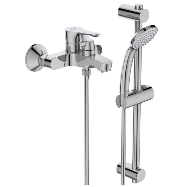 ALPHA Vaňová batéria nástenná s keramickým prepínačom, so sprchovým príslušenstvom BC656AA