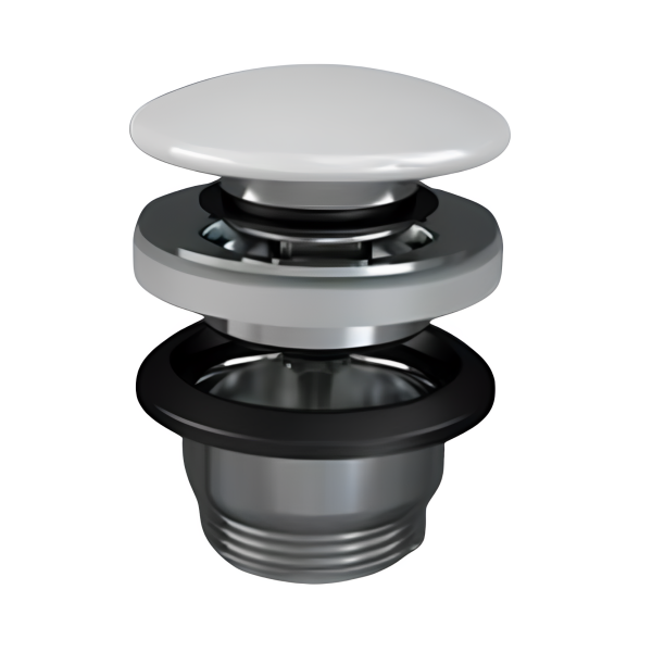 FEELING Click-clack keramická uzatvárateľná odpadová garnitúra, ALPINE WHITE, DUO000.AWHA