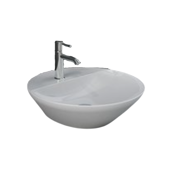 VARIANT Umývadlo na dosku kruhové ø42 cm s otvorom pre batériu, VARCT14201AWHA