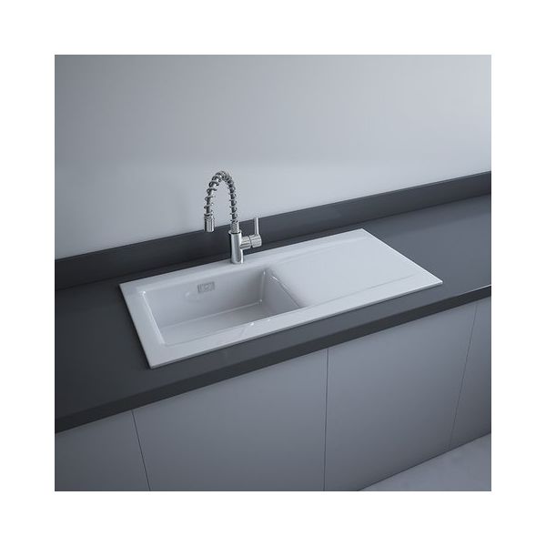 RAK DREAM2 ,Drez keramický, odkladacia plocha vpravo, otvor pre batériu, biely lesklý DRM2RAWH