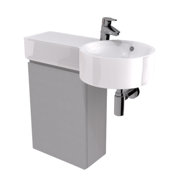 RAK JOY Skrinka pod umývadlo, 40x21 cm, obojstranná, farba lesklá šedá, JOYWH040.UGY