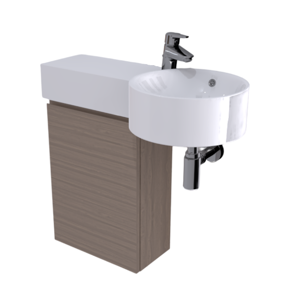 RAK JOY Skrinka pod umývadlo, 40x21 cm, obojstranná, farba sivá elm (dýha), JOYWH040.EGY