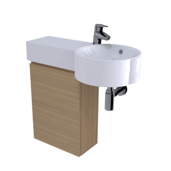 RAK JOY Skrinka pod umývadlo, 40x21 cm, obojstranná, farba škandinávsky dub (dýha), JOYWH040.SOK