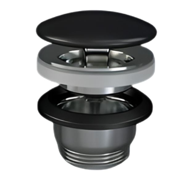 FEELING Neuzatvárateľná keramická odpadová garnitúra, MATT BLACK, DUO002.504