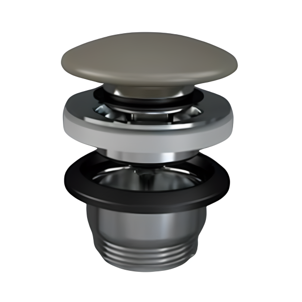 FEELING Click-clack keramická uzatvárateľná odpadová garnitúra, MATT CAPPUCCINO, DUO000.514