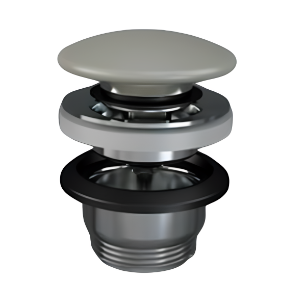 FEELING Click-clack keramická uzatvárateľná odpadová garnitúra, MATT GREIGE, DUO000.505