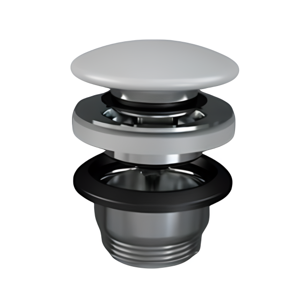 FEELING Click-clack keramická uzatvárateľná odpadová garnitúra, MATTE WHITE, DUO000.500