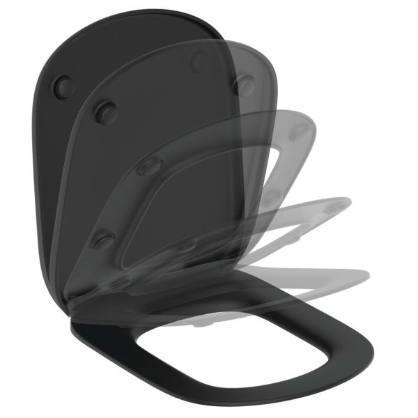 TESI WC sedadlo Wrapover Slow-closing, farba hodvávna čierna, T3529V3