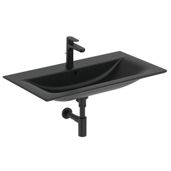 CONNECT AIR Umývadlo 84x46 cm, farba hodvábna čierna, E0279V3