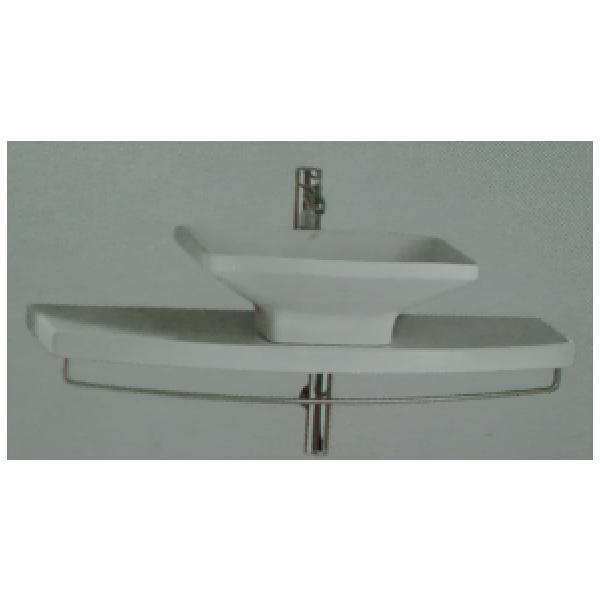 Independent keramická polica pod umývadlo s držiakom na uterák T075601+T2898AA