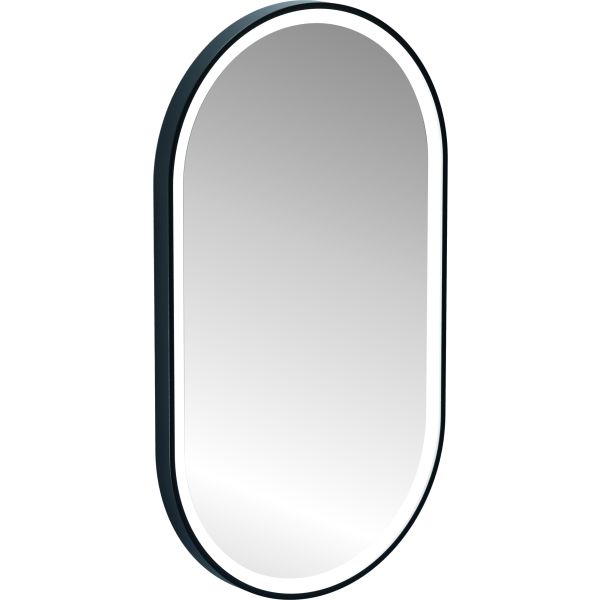 ZRKADLO Oválne 60x130 cm, rám kovový, s osvetlením, U60130