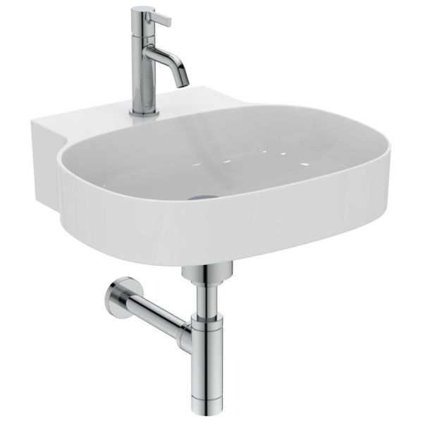 LINDA-X Umývadlo nástenné 50x48 cm, glazovaná spodná hrana, farba biela matná, T4390V1