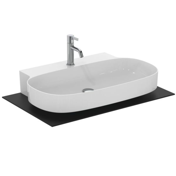 LINDA-X Umývadlo nástenné 75x50 cm, glazovaná spodná hrana, farba biela matná, T4396V1