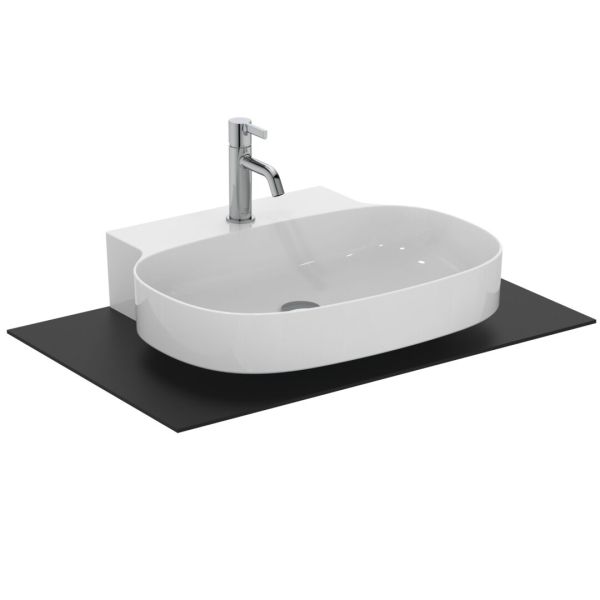 LINDA-X Umývadlo nástenné 60x50 cm, brúsená spodná hrana, farba biela matná, T4988V1