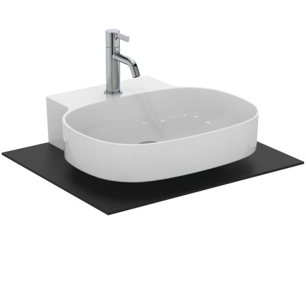 LINDA-X Umývadlo nástenné 50x48 cm, brúsená spodná hrana, farba biela matná, T4985V1