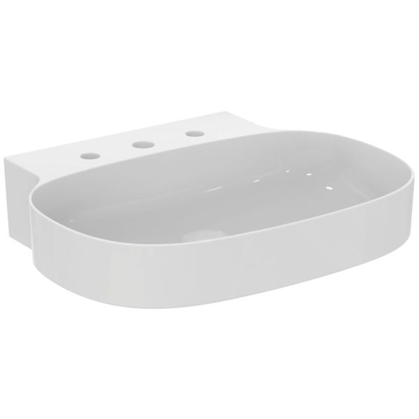 LINDA-X Umývadlo nástenné 60x50 cm, s 3 otvormi pre batériu, T498901