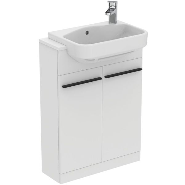 I.LIFE S Skrinka stojacia 2 dvierková pod polozápustné umývadlo 60 cm, farba matná biela, T5298DU