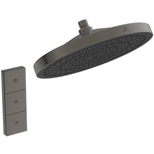 IDEALRAIN SOLOS 3-funkčná hlavová sprcha Ø 300 mm s diaľkovým ovládaním, farba magnetovo sivá, A7889A5