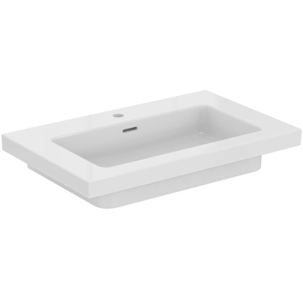 EXTRA Umývadlo 81x51 cm, s otvorom pre batériu, farba biela lesklá ideal plus, s prepadovým otvorom, T4362MA