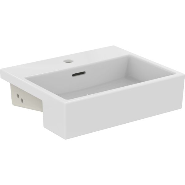 EXTRA Umývadlo polozáputné 50x42 cm, farba biela lesklá ideal plus, s otvorom pre batériu, s prepadovým otvorom, T3735MA