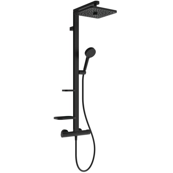 ALU+ Sprchový systém s termostatickou batériou, hodvábna čierna, BE210XG