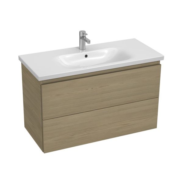 LAUFEN BASAL Skrinka pod umývadlo, 2 zásuvky, pre umývadlo H8147130001311, 960x448x588 mm, drevodekor jaseň, H40N7174013421