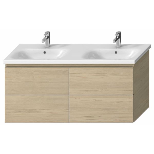 LAUFEN BASAL Skrinka pod umývadlo, 2 zásuvky, pre umývadlo H8147140001311, 1266x448x588 mm, drevodekor jaseň, H40N7184013421