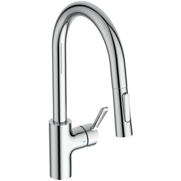 CERALIFE Drezová batéria s vysokým vývodom s vyťahovacím perlátorom a spŕškou, BE242AA