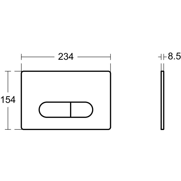 OVLADACIE TLAČÍTKO OLEAS P1, Farba matný chróm, R0116JG