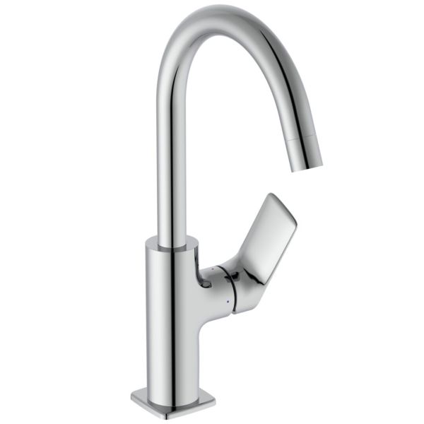 CeraLife C umývadlová batéria vysoká s otočným vývodom s click-clack odpadovou garnitúrou a flexibilnými hadicami, 3,85L/min., BE054AA