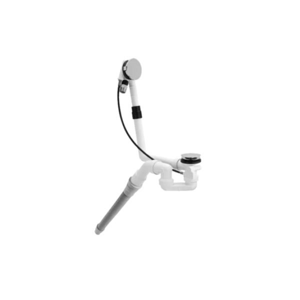 Bette Vaňový zápachový uzáver s mechanickým ovládaním (sifón) a s napúšťaním vody do vane, Ø 52mm, 725 mm, DN40 - flexibilná odpadová hadica, Biela, B605-000