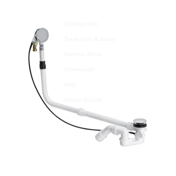 Bette Vaňový zápachový uzáver s mechanickým ovládaním (sifón) a s napúšťaním vody do vane, Ø 52mm, 1070 mm, DN40/50, Chróm, B607-901