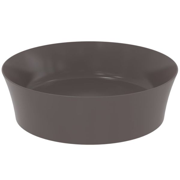 IPALYSS Umývadlo na dosku kruhové Ø40 cm bez prepadu, bez otvoru pre batériu, farba Bridlicovo šedá, E1398V5