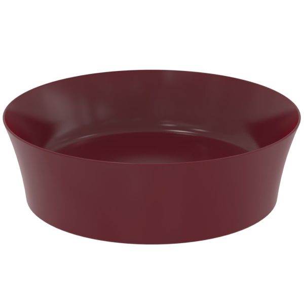 IPALYSS Umývadlo na dosku kruhové Ø40 cm bez prepadu, bez otvoru pre batériu, farba Granátové jablko, E1398V6