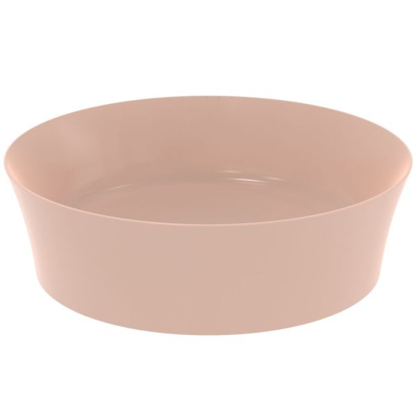 IPALYSS Umývadlo na dosku kruhové Ø40 cm bez prepadu, bez otvoru pre batériu, farba Telovo-ružová, E1398V7