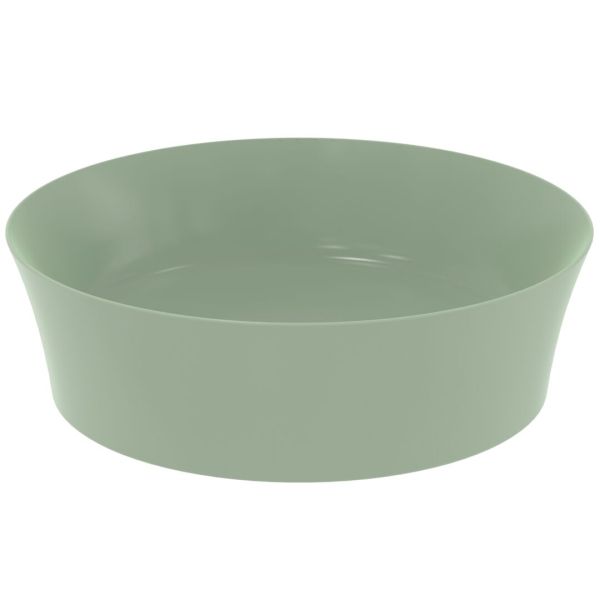 IPALYSS Umývadlo na dosku kruhové Ø40 cm bez prepadu, bez otvoru pre batériu, farba Šalvia, E1398X9