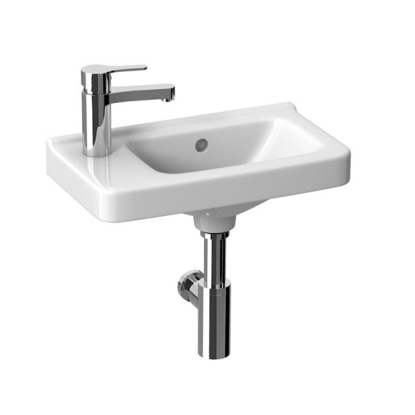 JIKA Cubito pure Asymetrické umývadielko, vrátane inštalačnej súpravy, ľavé, H811423