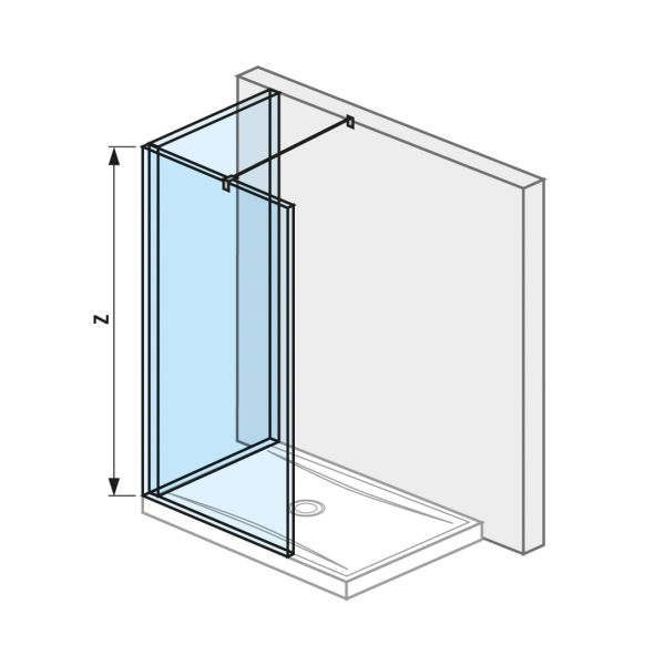 JIKA PURE Sklenená stena walk-in "L" pre sprchovú vaničku 1400x900 mm, 1394x884x2000 mm, Strieborná, H2694260026681