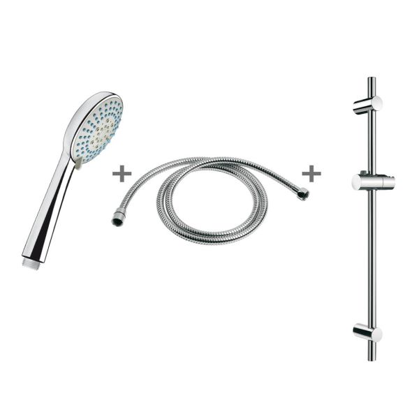 JIKA RIO Sprchová sada, ručná sprcha Ø 100 mm, 3 funkcie, sprchová tyč, Chróm, H3651R00043731