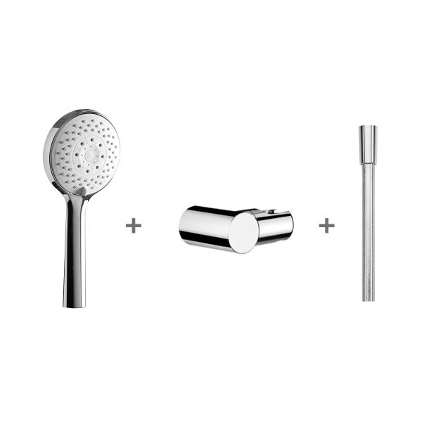JIKA CUBITO-N Sprchová sada, ručná sprcha Ø 130 mm, 4 funkcie, držiak sprchy, sprchová hadica, Chróm, H3651X00043621