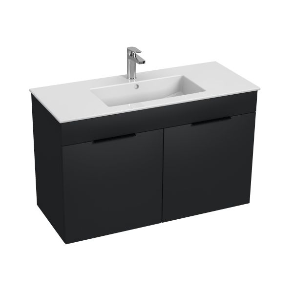 JIKA CUBE Skrinka, vr. umývadla 1000x430 mm, 2 dvere, 980x422x607 mm, Antracit matný 352, H4536511763521