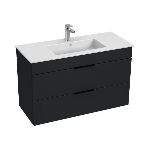 JIKA CUBE Skrinka, vr. umývadla 1000x430 mm, 2 zásuvky, 980x422x607 mm, Antracit matný 352, H4536521763521