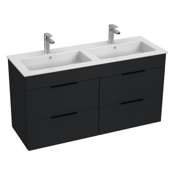 JIKA CUBE Skrinka, vr. umývadla 1200x430 mm, 4 zásuvky, 1160x422x607 mm, Antracit matný 352, H4536621763521