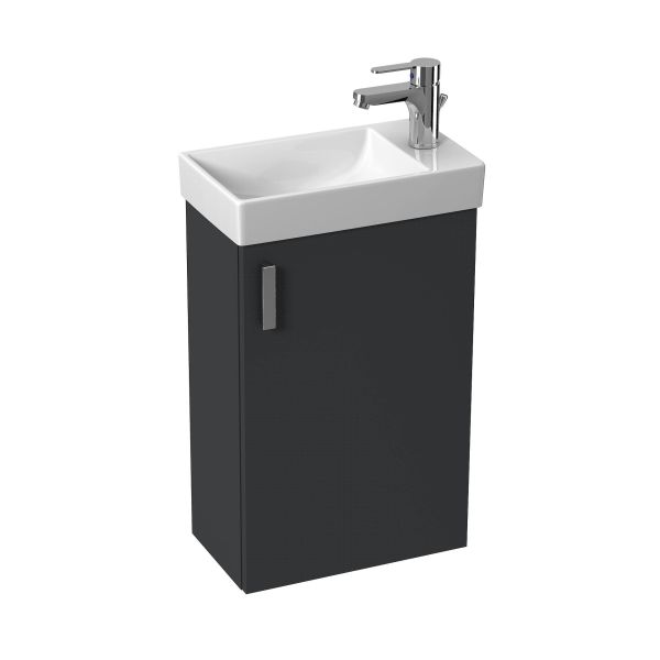 JIKA PETIT Skrinka, 1 dvere ľavé/pravé, vr. umývadlá 400x230 mm, 386x221x585 mm, Šedá 301, H45J5111753011