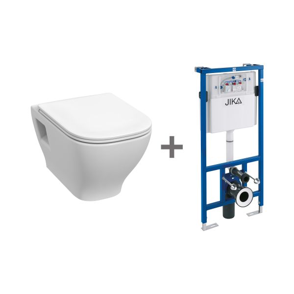 JIKA DEEP BY JIKA Set: Závesné WC Deep by JIKA Rimless + podomietkový modul, 510x360x430 mm, Biela, H6006160000002